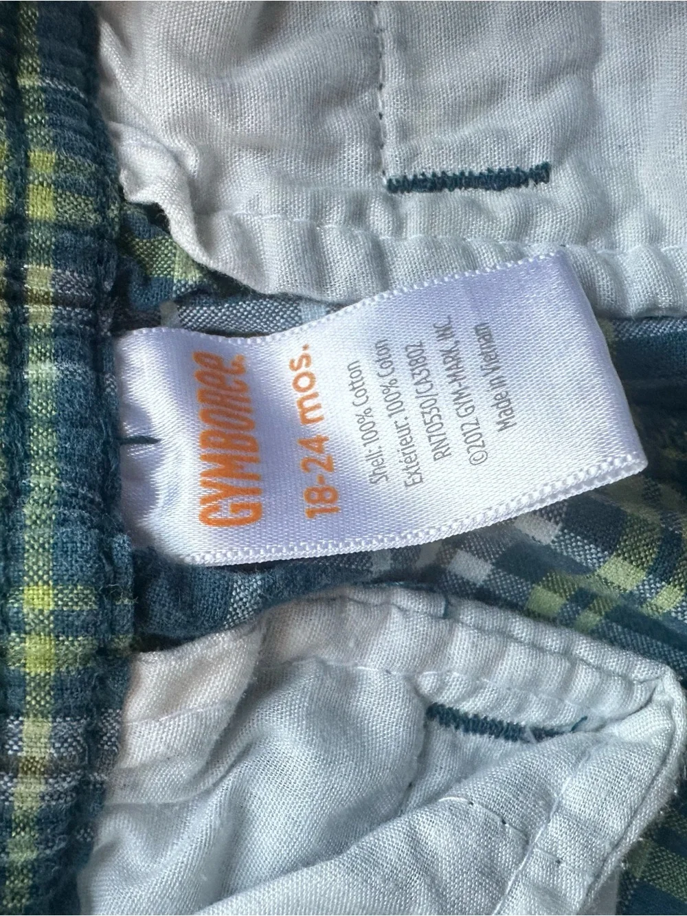 Gymboree Teal, Yellow and White Plaid Casual Shorts